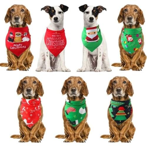 Pet Bandana Dog Cat Christmas Collar Scarf Bib Bandage Collars For Small Medium Large Dogs Cats Grooming Accessories 2