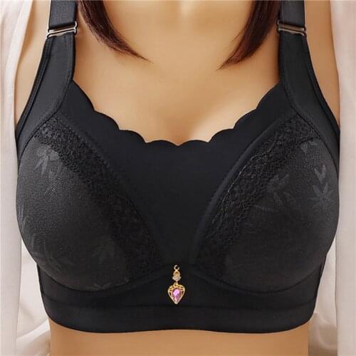 Women Fashion Wire Free Large Size Underwear Thin Bra Ladies Comfortable Solid Color Gathered Every Day Bra