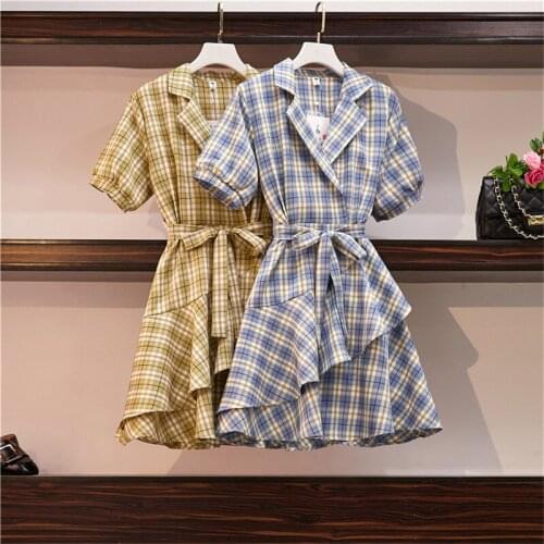 2020 Summer Dress Women New Fashion Lattice Irregular Ruffled Dress Slim Sexy Plus Size XL-4XL Female Office Dress Vestidos J361