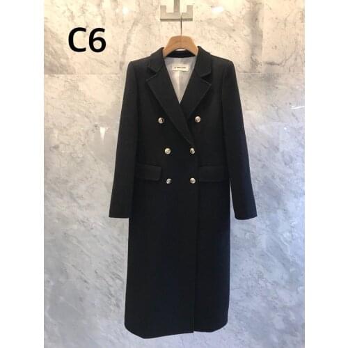 Fall/winter anti-season woolen coat female new product fashion temperament concise handmade double-sided js cashmere coat
