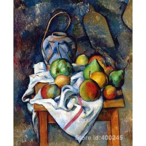 Famous Arts Reproduction Ginger Jar and Fruit Paul Cezanne Paintings still life High quality Hand painted