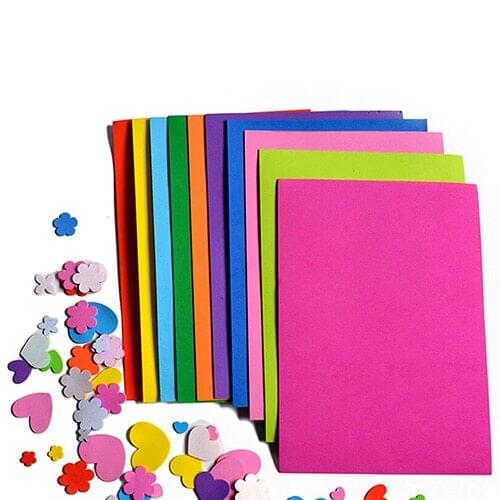10pcs/set EVA Foam Paper Handmade Foam Sheets Sponge Paper DIY Handcraft Materials Multicolour Flower Prop Party Christmas