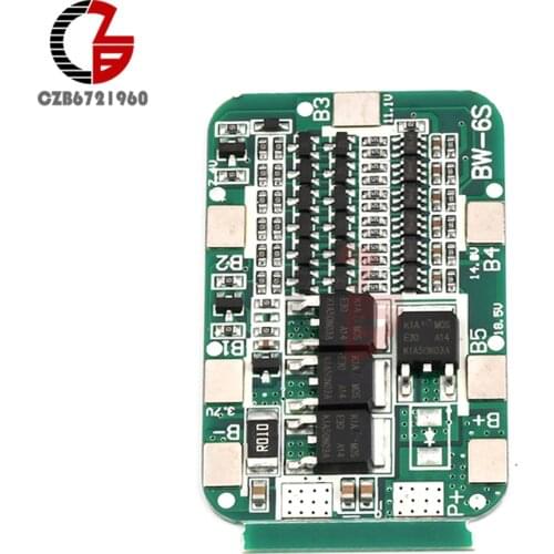 6S 15A BMS Protection PCB Board For 6 Packs Li-ion Lithium 18650 Battery Cells