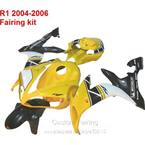 +7gifts Fairings For YAMAHA yzf r1 04 2004 ( Yellow painted ) 05 2005 Injection Fairings SZ35