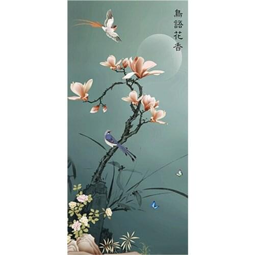 DIY 5D Sale Round/Square Diamond Embroidery, Mosaic, Birds‘ Twitter and Fragrance of Flowers, Full, Painting Cross Stitch