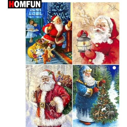 HOMFUN Diamond Painting Full Square/Round Diamond "Christmas santa " Pattern Embroidery Cross Stitch 5D Rhinestone Painting