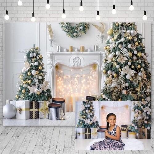 Avezano Christmas Backdrops Tree Winter Mistletoe Wreath Fireplace Decor Banners Photography Background Photo Studio Photozone