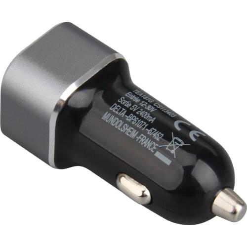 200pcs/lot Square Cube style Metal texture 2 Dual USB car charger adapter black fast charging charger for iPhone samsung