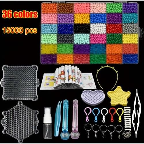 DIY Magic Aqua Beads Animal Molds Hand Making 3D Puzzle Kids Games Puzzles Educational Beads Toys for Children Spell Replenish