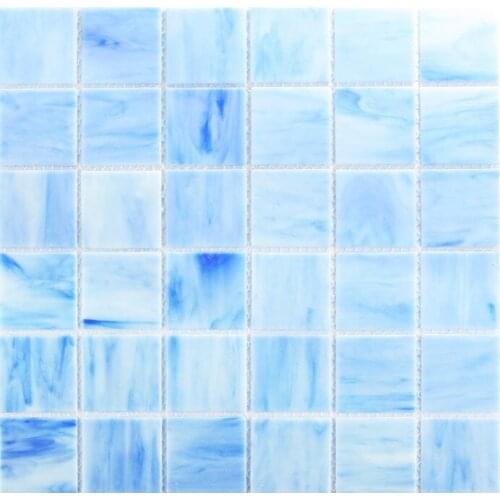 Sky Blue Tiffany Glass Mosaic Tile For Home Decoration