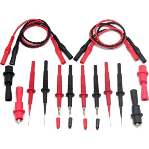 AideTek needle tipped tipTL809 leads set for multimeter two alligator clips with removable insulator Test Lead Kit 2TLP20161