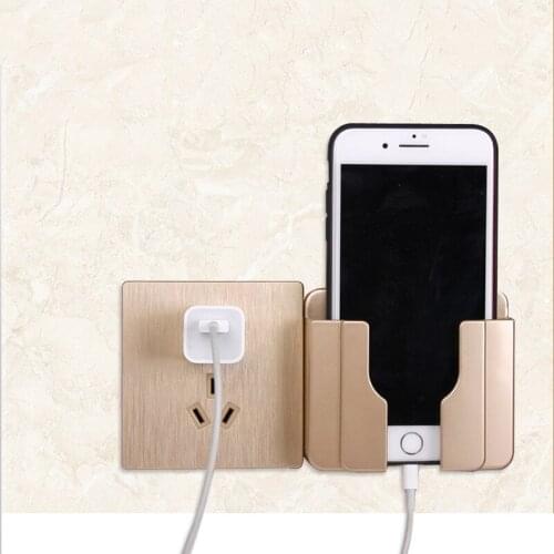 Wall Mounted Organizer Storage Box Remote Control Mounted Mobile Phone Plug Wall Holder Charging Multifunction Holder Stand