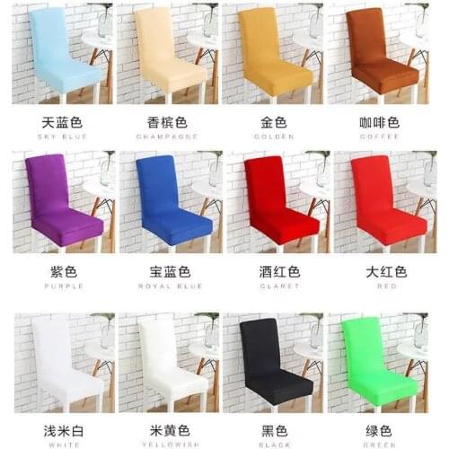 15 Color Solid Chair Cover Spandex Slipcover Modern Stretch Elastic Chair Cover for Wed Room Party Universal Kitchen Chaircover