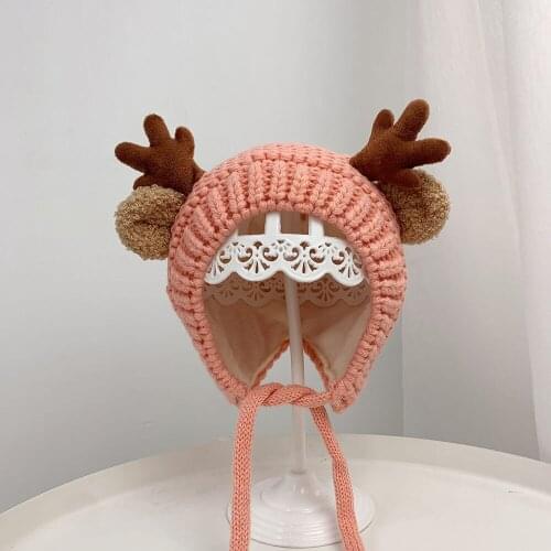 Autumn Winter Fawn Cotton Thicken Knitted Hat Warm Hat Skullies Cap Beanie Hat for Kids Boy and Girl 11
