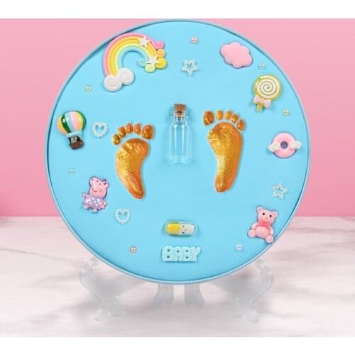 Newborn Hand and Foot Print Mud Baby Souvenir Newborn Baby Footprints Handprint Permanent Full Moon Age Gift Decor Ornaments