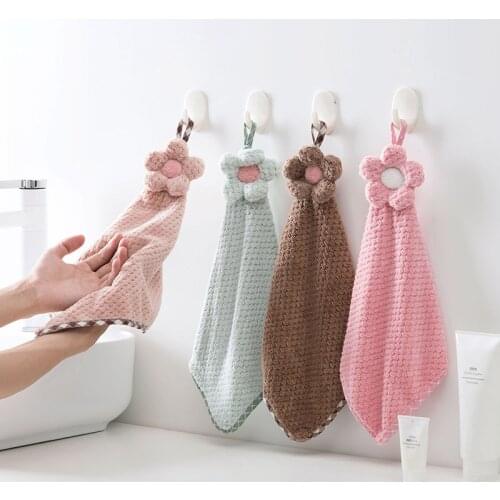 Hand towel children cute dry towel dish towel kitchen towel bathroom hanging towel soft absorbent cloth handkerchief