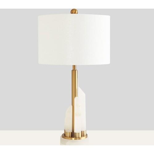 Bedroom Bedside Lamp Simple Modern Marble Column Personality Creative American Light Luxury Bedside Table Decorative Table Lamp
