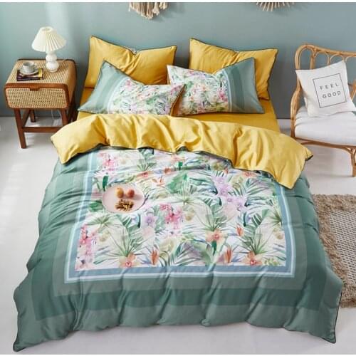 600TC Egyptian Cotton Digital Printing Luxury Duvet Cover Set Soft Bedding Set Bed Sheet Pillowcases Wedding Gift Queen King #sw