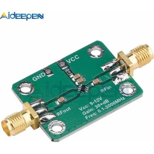 9-12V 0.1-2000MHz 32dB LNA RF Broadband Low Noise Amplifier Module Radio Frequency Wideband Amplifier