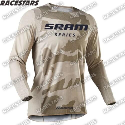 SRAM SERIES Downhill Mountain Enduro Jersey MX Long Sleeve Motocross Jersey MTB Jersey Cycling Wear DH Maillot Ciclismo Hombre