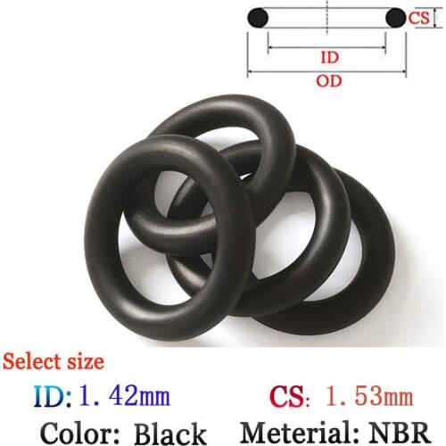 CS1.53mm ID1.42mm NBR Fluoro Rubber O-Ring Washer Seal Plastic gasket Silicone ring film oil and water seal gasket sealing