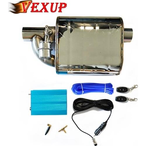 1set Car Exhaust System Vacuum Valve Control Exhaust Pipe Kit Variable Silencer Remote Control Stainless Universal 60mm 63mm