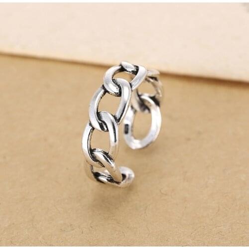 925 Sterling Silver Open Rings For Women Personality Simple Style Lady Prevent Allergy Sterling-silver-jewelry Hollow out Ring