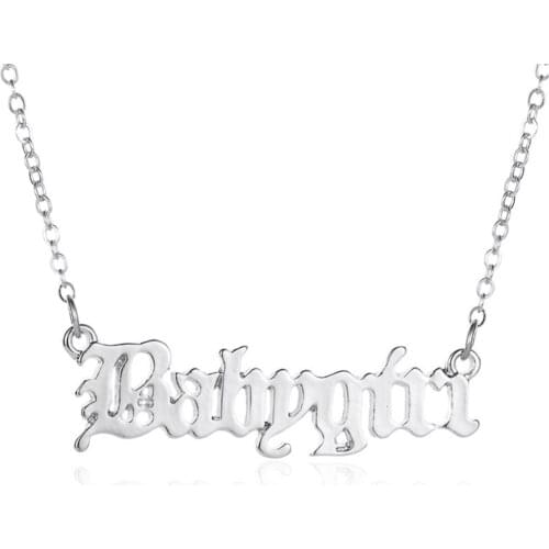 Women Necklaces Babygirl English Alphabet Necklaces Couple Wedding Necklaces Fashion Charm Jewelry Birthday Gift for Girlfriend