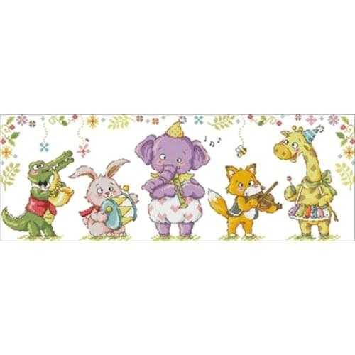 Animal band patterns Counted Cross Stitch 11CT 14CT 18CT DIY Chinese Cross Stitch Kit Embroidery Needlework Sets