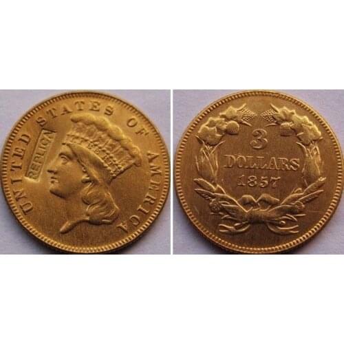 3 gold coin 1857 copy coins