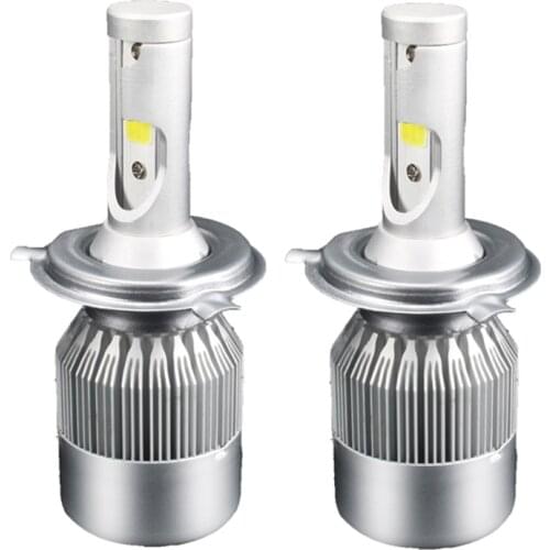 1 Pair H3 LED Headlight Bulbs Auto Headlamps 7200LM Hb4 9006 6000K H4 H1 880 72W C6 12V 9005