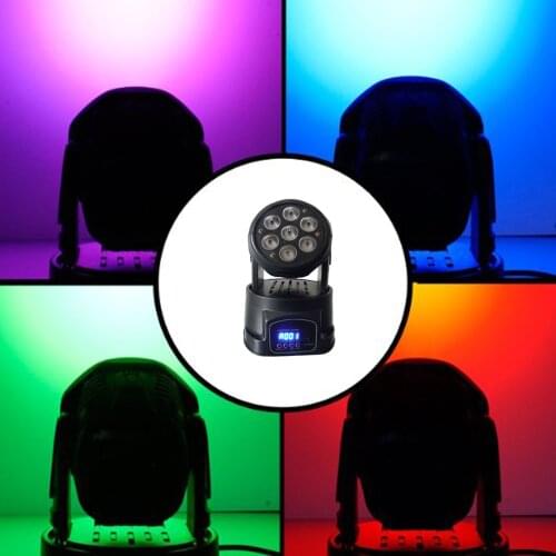 1Pcs/Lot Moving Head LED Wash Stage Lighting 7X10W RGBW 4IN1 Professional DMX512 For Disco DJ Music Party KTV Nightclub Lights