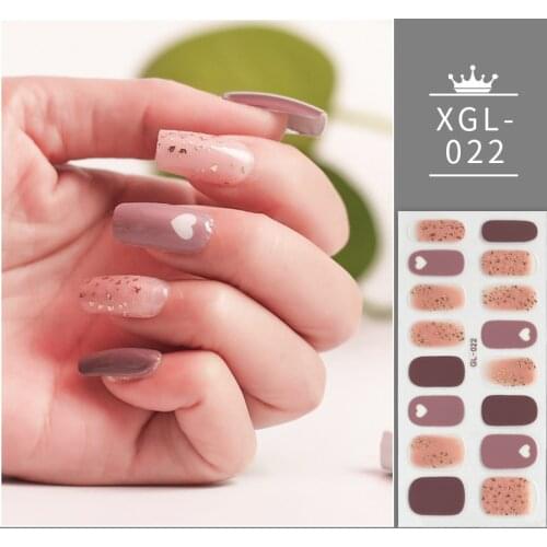 1Pcs Glitter Nail Stickers Nail Art Full Cover Stickers Fashion Designs Sticker Summer Beach Holiday Style Stickers for Girls