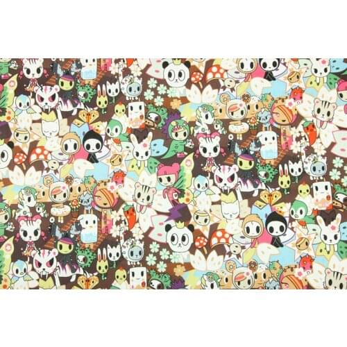 108cm Width Cartoon Unicorn/Donuts 100% Cotton Fabric for Girl Clothes Hometextile Cushion Cover Backpacks Curtain DIY