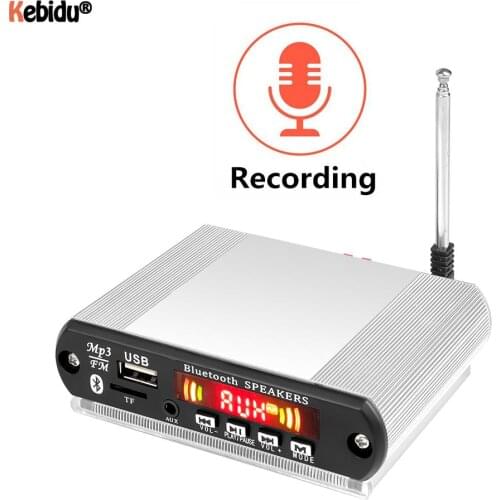 2*15W Amplifier Wireless Bluetooth MP3 Decoder Board MP3 Player with Recording Function DIY Shell Support USB/SD/FM Audio Module