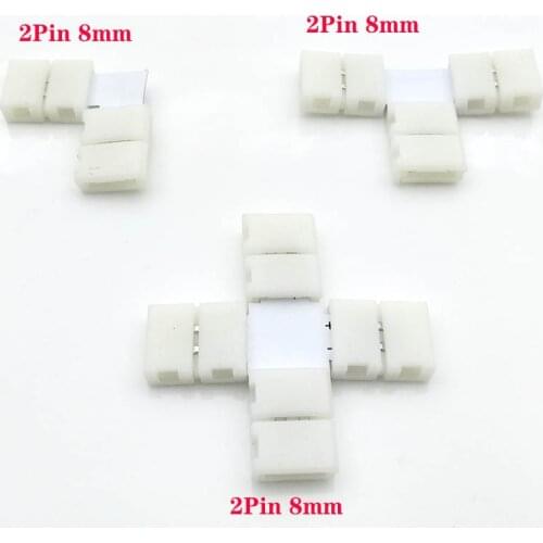 5pcs 2pin 3pin 4pin LED Connector L T + Shape For connecting corner right angle 8mm 10mm 12mm 5050 LED Strip Light Tape Ribbon