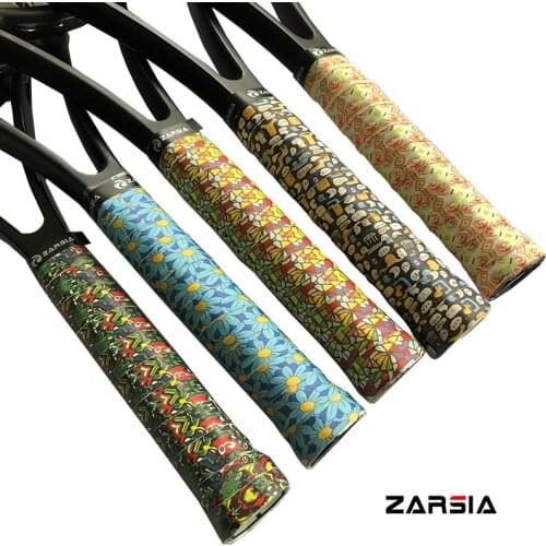 6pcs Free Shipping ZARSIA Super Tacky Tennis Racket Overgrips 3D Colorful printing Badminton Sweatband Fishing Rode Overgrips