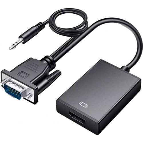 BLUELANS Converter Adapter Wear-resistant Plug and Play Aluminum Alloy VGA Full HD Adapter for Computer