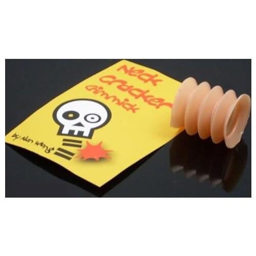 Free shipping Neck Cracker Gimmick by Alan Wong / close-up coin Magic Trick A coin through glass cup with no any cover