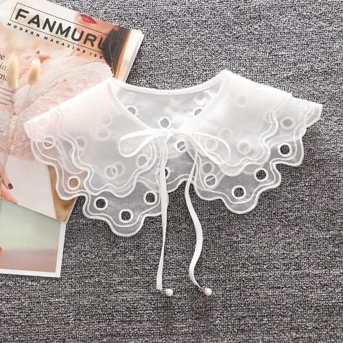 Ladies Sweet Fake Collar For Women Lace False Collar White Detachable Collars Girls Shawl Wrap Dress Clothes Accessories