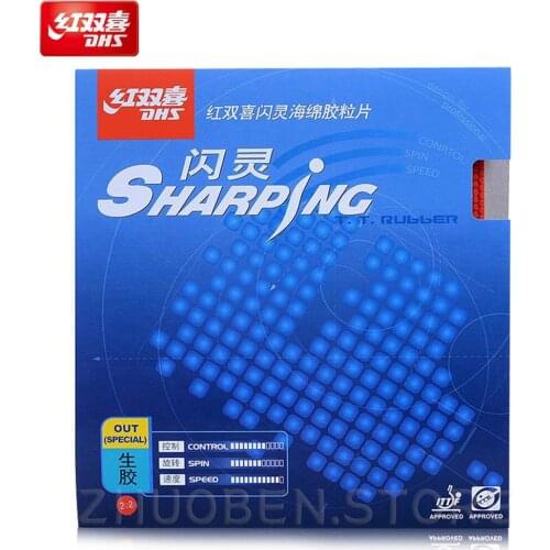 DHS Sharping Table Tennis Rubber Pips-out (Speed & Spin) Original Ping Pong Sponge Raw Rubber