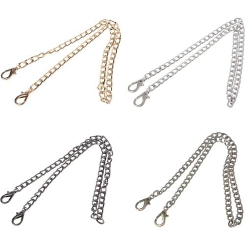 THINKTHENDO Long 60cm Luxury Fashion Metal 4 Color Strap Chain for Shoulder Cross Body Bag Handbag Purse Strap Accessories