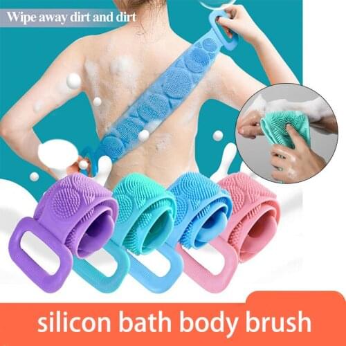Two Side Silicone Bath Towel Body Cleaning Scrubbing Rubbing Massage Back Body silicone bath body brush silicon bath body brush