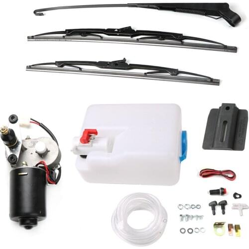 UTV Electric Windshield Wiper Motor Kit Wiper Assembly for Polaris Ranger Honda Washer Reservoir Pump Bottle Jet Wiper DC12V 30W