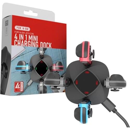 4-in-1 Game Controller Charging Dock Station Charger Stand with Cable for NS Joy-Con Game Controller Charging Dock Station