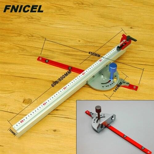 600mm/800mm Miter Gauge and Alluminium Fence with Metric Scale WoodWorking DIY Tools