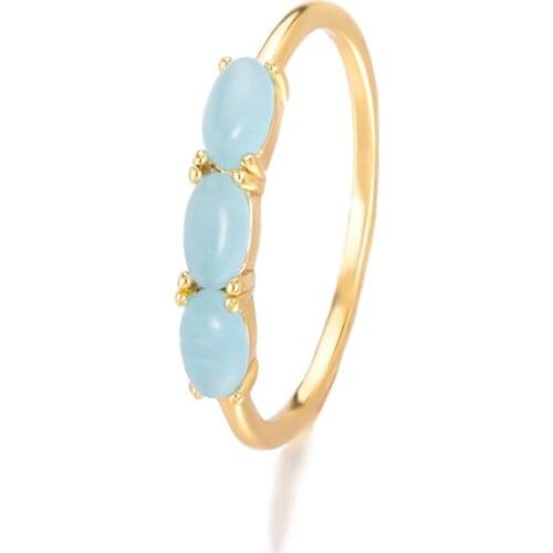 Classical Blue Opal Rings Silver color Womens ring Luxury Wedding Jewelry 2021 New Fashion Vintage Accessories free shipping