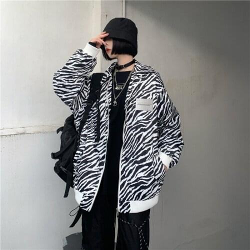 Zipper Cow Print Jacket Female Plus Thick Autumn And Winter For Women Coat Oversize Womens Clothing + Cow Print Fisherman Hat