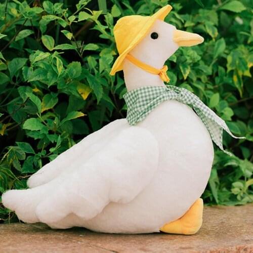 Ins hot big white goose pillow plush toy cute sleeping pillow high quality stuffed doll funny sweet gift for friend kids 42*30cm