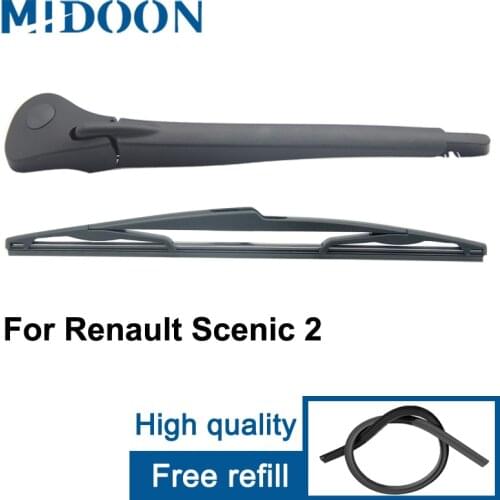 MIDOON Wiper 10" Rear Wiper Blade & Arm Set Kit For Renault Scenic 2 / Grand Scenic MK 2 Windshield Windscreen 2003 2004 - 2009